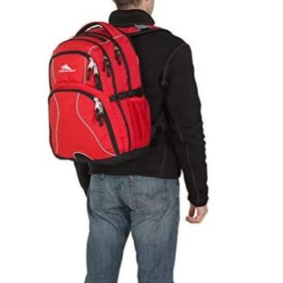 NWT High Sierra Backpack Waterproof Commute Hike Business Travel Laptop Red Gray